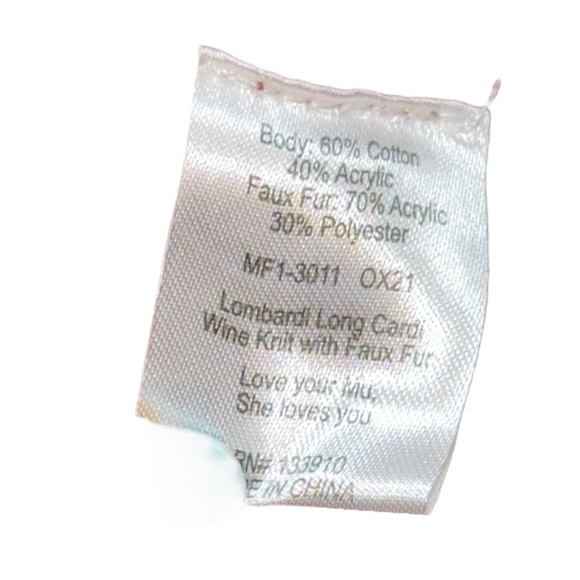 Show Me Your Mumu Wine Lombardi Long Faux Fur Knit Cardigan Womens M - Picture 6 of 10